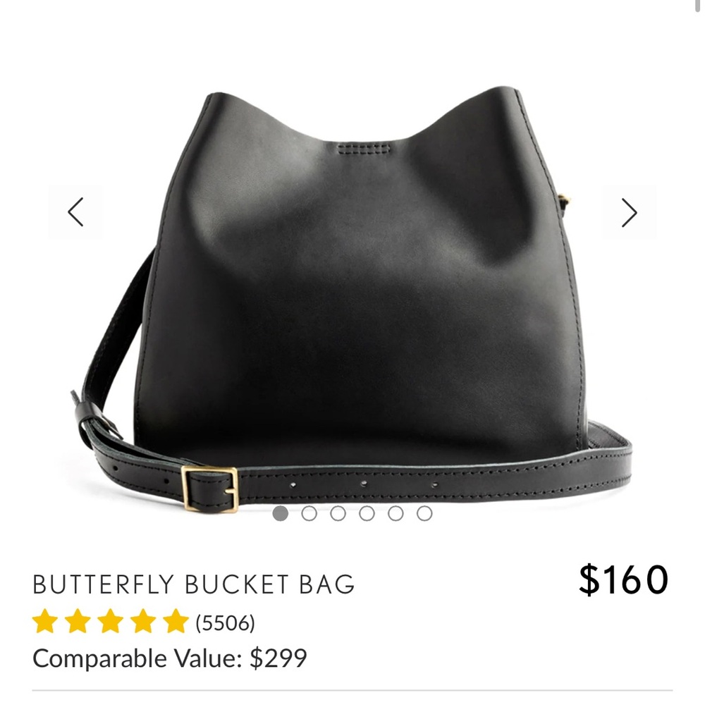 Portland Leather butterfly bucket bag in rich brown